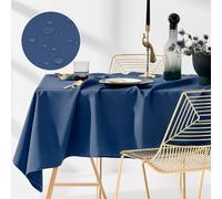 ROOM99 Aura, tovaglia 140 x 260 cm, antimacchia, lavabile, impermeabile, antimacchia, in poliestere, rettangolare, decorazione per banchetti, per tutto l'anno, blu scuro