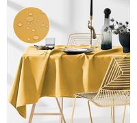 ROOM99 Aura, tovaglia 140 x 260 cm, antimacchia, lavabile, impermeabile, antimacchia, in poliestere, rettangolare, decorazione per banchetti, per tutto l'anno, senape