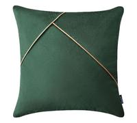 ROOM99 Be Glam Simple, federa decorativa per cuscino, 45 x 45 cm, per camera da letto, soggiorno, velluto, colore verde scuro, 1 pezzo