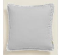 ROOM99 Boca Chica 40 x 40 cm federa decorativa per cuscino, cuscino decorativo decorativo per camera da letto, soggiorno, stile bohémien, cotone grigio chiaro