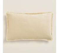 ROOM99 Boca Chica - Federa decorativa per cuscino, estetica, moderna, per camera da letto, soggiorno, in cotone, beige, 30 x 50 cm