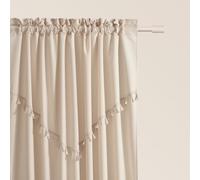 ROOM99 Chloe, tenda con nastro arricciato, 140 x 260 cm, larghezza x altezza, oscurante, decorazione moderna, per soggiorno, camera da letto, crema