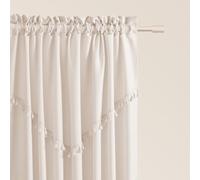 ROOM99 Chloe, tenda con nastro arricciato, 140 x 260 cm, larghezza x altezza, semitrasparente, tenda decorativa moderna, per soggiorno, camera da letto, crema chiara, 1 pezzo