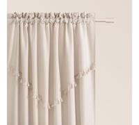 ROOM99 Chloe - Tenda con nastro arricciato, 140 x 280 cm, larghezza x altezza, semitrasparente, decorazione moderna, per soggiorno, camera da letto, colore beige chiaro, 1 pezzo