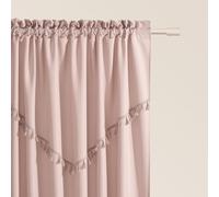 ROOM99 Chloe, tenda con nastro arricciato, 140 x 280 cm, larghezza x altezza, semitrasparente, tenda decorativa moderna, per soggiorno, camera da letto, rosa cipria, 1 pezzo