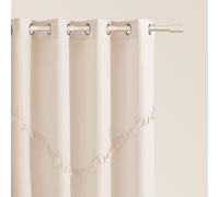 ROOM99 Chloe - Tenda con occhielli argentati, 140 x 250 cm, larghezza x altezza, semitrasparente, decorazione moderna, per soggiorno, camera da letto, colore crema chiaro, 1 pezzo