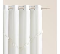 ROOM99 Chloe - Tenda con occhielli argentati, 140 x 250 cm, larghezza x altezza, semitrasparente, decorazione moderna, per soggiorno, camera da letto, ecru, 1 pezzo