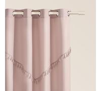 ROOM99 Chloe, tenda con occhielli argentati, 140 x 260 cm, larghezza x altezza, semitrasparente, decorazione moderna, per soggiorno, camera da letto, rosa cipria, 1 pezzo