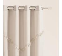 ROOM99 Chloe - Tenda con occhielli argentati, 140 x 280 cm, larghezza x altezza, semitrasparente, decorazione moderna, per soggiorno, camera da letto, beige chiaro, 1 pezzo