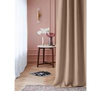 ROOM99 Curtain - Tenda con occhielli, 140 x 250 cm, larghezza x altezza, oscurante, per soggiorno, camera da letto, colore beige, 1 pezzo