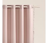 ROOM99 Lara - Tenda con occhielli argentati, 140 x 280 cm, larghezza x altezza, semitrasparente, decorazione moderna, per soggiorno, camera da letto, rosa cipria, 1 pezzo