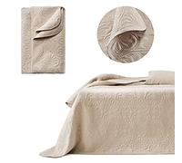room99 Leila Elegante copriletto in beige, 200 x 220 cm, versatile come copriletto o copridivano, coperta per letto e divano, trapunta stile ideale come bedspread