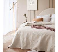 room99 Leila Elegante copriletto in crema, 170 x 210 cm, versatile come copriletto o copridivano, coperta per letto e divano, trapunta stile ideale come bedspread