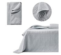 room99 Leila Elegante copriletto in grigio chiaro, 170 x 210 cm, versatile come copriletto o copridivano, coperta per letto e divano, trapunta stile ideale come bedspread
