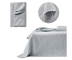 room99 Leila Elegante copriletto in grigio chiaro, 200 x 220 cm, versatile come copriletto o copridivano, coperta per letto e divano, trapunta stile ideale come bedspread