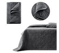 room99 Leila Elegante copriletto in grigio scuro, 170 x 210 cm, versatile come copriletto o copridivano, coperta per letto e divano, trapunta stile ideale come bedspread
