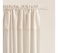 ROOM99 Mia - Tenda con nastro arricciato, 140 x 250 cm, larghezza x altezza, semitrasparente, per soggiorno, camera da letto, colore crema chiaro, 1 pezzo