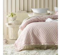 ROOM99 Molly Elegante copriletto rosa cipria 240 x 260 cm, versatile come copriletto o copridivano, coperta per letto e divano, trapunta stile ideale come bedspread