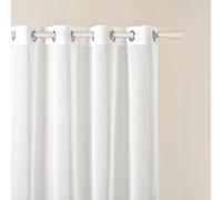 ROOM99 Novelia - Tenda con occhielli, 200 x 230 cm, larghezza x altezza per soggiorno Curtain trasparente, moderna, per soggiorno, camera da letto, colore bianco liscio, 1 pezzo