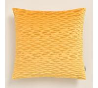 ROOM99 Savoy, federa decorativa, 45 x 45 cm, per camera da letto, soggiorno, velluto, senape