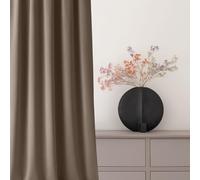 ROOM99 Tenda con nastro arricciato, Aura, 140 x 240 cm, larghezza x altezza, moderna, Curtain per soggiorno, camera da letto, Nugat, 1 pezzo