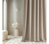 ROOM99 Tenda con nastro arricciato, Aura, 140 x 240 cm, larghezza x altezza, moderna, Curtain per soggiorno, camera da letto, beige, 1 pezzo