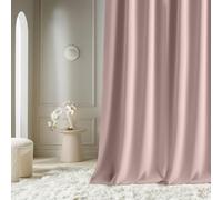 ROOM99 Tenda con nastro arricciato, Aura, 140 x 250 cm, larghezza x altezza, oscurante, decorazione moderna, per soggiorno, camera da letto, rosa cipria