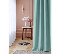 ROOM99 Tenda con nastro arricciato, Laurel, 140 x 260 cm, larghezza x altezza, oscurante, oscurante, per soggiorno, camera da letto, per sistema di tendine, menta, 1 pezzo