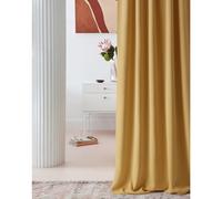 ROOM99 Tenda con nastro arricciato, Laurel, 140 x 280 cm, larghezza x altezza, oscurante, per soggiorno, camera da letto, per sistema di tendine, senape, 1 pezzo