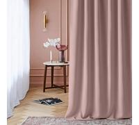 ROOM99 Tenda con occhielli, 140 x 260 cm, larghezza x altezza, oscurante, per soggiorno, camera da letto, rosa cipria, 1 pezzo