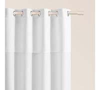 ROOM99 Tenda con occhielli argentati, 140 x 250 cm, larghezza x altezza, semitrasparente, decorazione moderna, per soggiorno, camera da letto, colore bianco, 1 pezzo