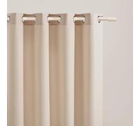 ROOM99 Tenda con occhielli argentati, Aura, 140 x 230 cm, larghezza x altezza, moderna, Curtain per soggiorno, camera da letto, crema, 1 pezzo