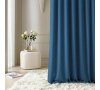 ROOM99 Tenda con occhielli argentati, Aura, 140 x 230 cm, larghezza x altezza, moderna Curtain per soggiorno, camera da letto, blu scuro, 1 pezzo