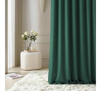 ROOM99 Tenda con occhielli argentati, Aura, 140 x 240 cm, larghezza x altezza, moderna Curtain per soggiorno, camera da letto, colore verde bottiglia, 1 pezzo