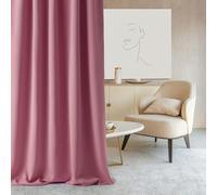 ROOM99 Tenda con occhielli argentati, Aura, 140 x 280 cm, larghezza x altezza, oscurante, decorazione moderna, per soggiorno, camera da letto, rosa