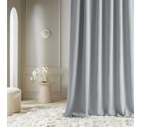 ROOM99 Tenda con occhielli argentati, Aura, 140 x 300 cm, larghezza x altezza, moderna, Curtain per soggiorno, camera da letto, grigio chiaro, 1 pezzo