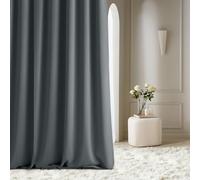 ROOM99 Tenda con occhielli argentati, Aura, 180 x 260 cm, larghezza x altezza, decorazione moderna, per soggiorno, camera da letto, grigio scuro, 1 pezzo