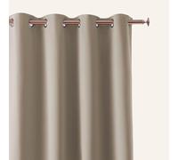 ROOM99 Tenda con occhielli argentati, Aura, 180 x 260 cm, larghezza x altezza, moderna, Curtain per soggiorno, camera da letto, beige, 1 pezzo