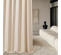 ROOM99 Tenda con occhielli argentati, Aura, 180 x 280 cm, larghezza x altezza, moderna, Curtain per soggiorno, camera da letto, crema, 1 pezzo