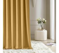 ROOM99 Tenda con occhielli argentati, Aura, 180 x 280 cm, larghezza x altezza, moderna Curtain per soggiorno, camera da letto, senape, 1 pezzo