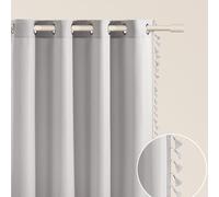 ROOM99 Tenda con occhielli argentati, modello Lara, 140 x 250 cm, larghezza x altezza, oscurante, decorazione moderna, per soggiorno, camera da letto, grigio chiaro