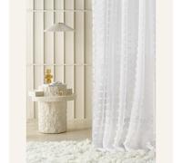 ROOM99 Tenda con occhielli Casablanca 200 × 260 cm larghezza x altezza soggiorno trasparente moderna tenda soggiorno camera da letto bianco pompon 1 pezzo