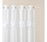 ROOM99 Tenda con occhielli Frilla 200 x 250 cm larghezza x altezza soggiorno Curtain trasparente moderna tenda soggiorno camera da letto bianco volant 1 pezzo