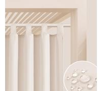 ROOM99 Tenda da esterno con passanti, 155 x 200 cm di larghezza x altezza, per esterni, impermeabile, protezione solare, da giardino, antivento, color crema chiaro