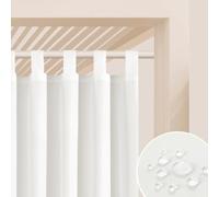 ROOM99 Tenda da esterno con passanti, 155 x 220 cm di larghezza x altezza per esterni, resistente alle intemperie, impermeabile, protezione solare, da giardino, antivento, ecru