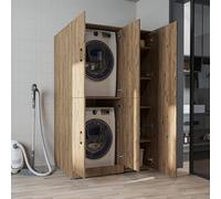 ROOMART Armadio Lavatrice Dora-II - 115 cm di larghezza per lavatrice e asciugatrice (quercia, senza armadietto da appoggio (115 × 186 × 73,8 cm (BHT)))