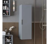 ROOMART LYCIA - Set di mobili da bagno, 50 cm, con lavabo in ceramica, armadietto a specchio, mobile laterale, mobili da bagno in 4 colori (grigio chiaro, armadio alto)