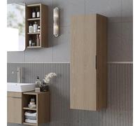 ROOMART LYCIA - Set di mobili da bagno, 72 cm, 4 pezzi, con lavabo in ceramica, armadietto a specchio e armadietto laterale, mobili da bagno in 4 colori (rovere chiaro), armadio alto)