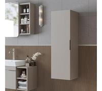 ROOMART LYCIA - Set di mobili da bagno, 72 cm, 4 pezzi, con lavabo in ceramica, armadietto a specchio e armadietto laterale, mobili da bagno in 4 colori (beige, armadio alto)