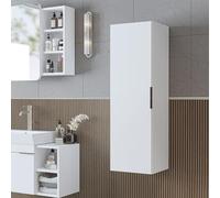 ROOMART LYCIA - Set di mobili da bagno, 82 cm, 4 pezzi, con lavabo in ceramica, armadietto a specchio e armadietto laterale, mobili da bagno in 4 colori (bianco, armadio alto)